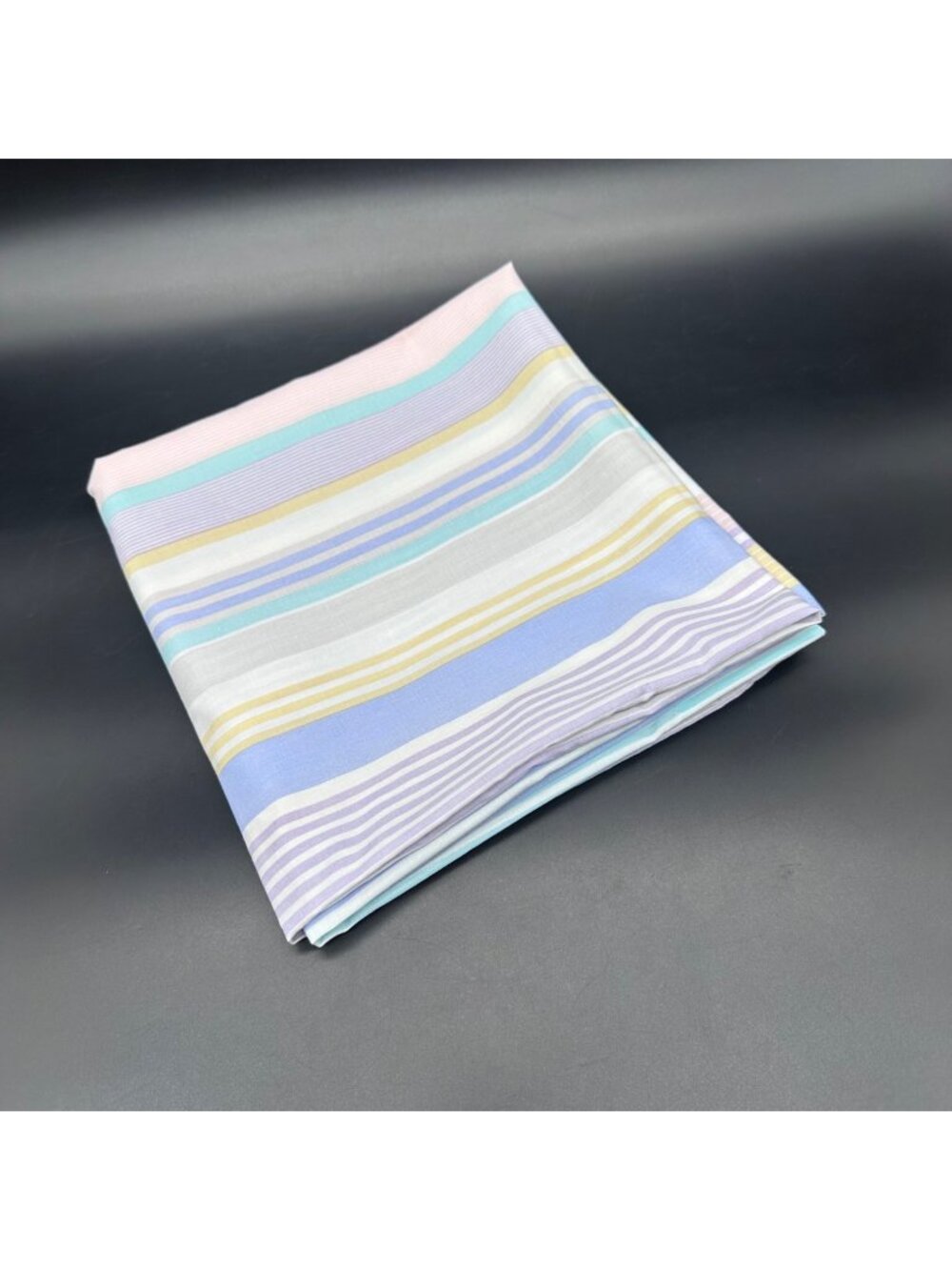 Vintage King Pillowcase Cannon USA Striped 1990s Pink Purple White Pastel Retro